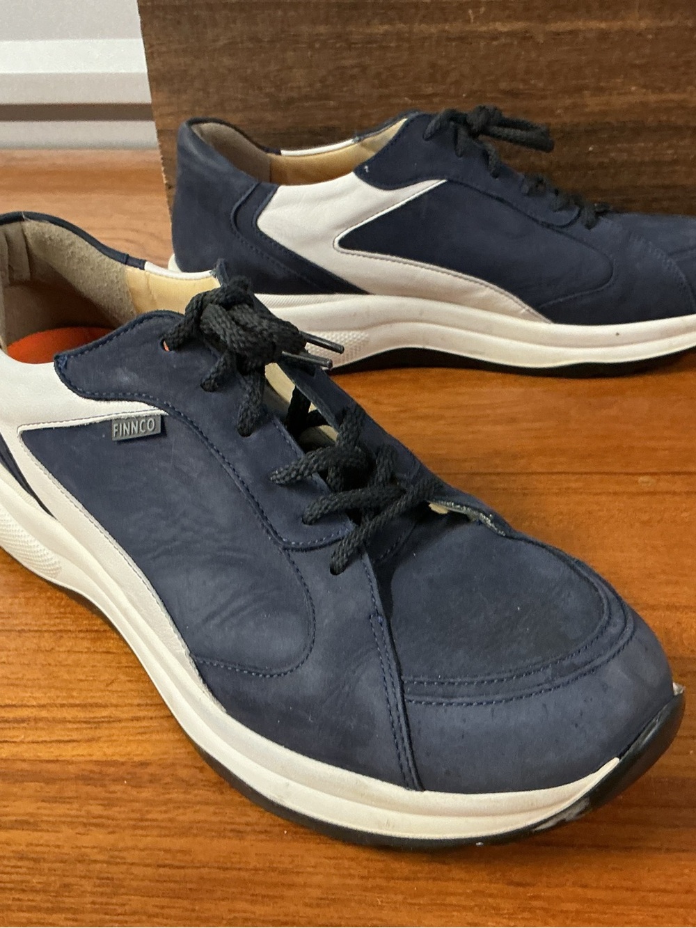 Finn Comfort Men Piccadilly Blue Leather Comfort Walking Shoe Size 12